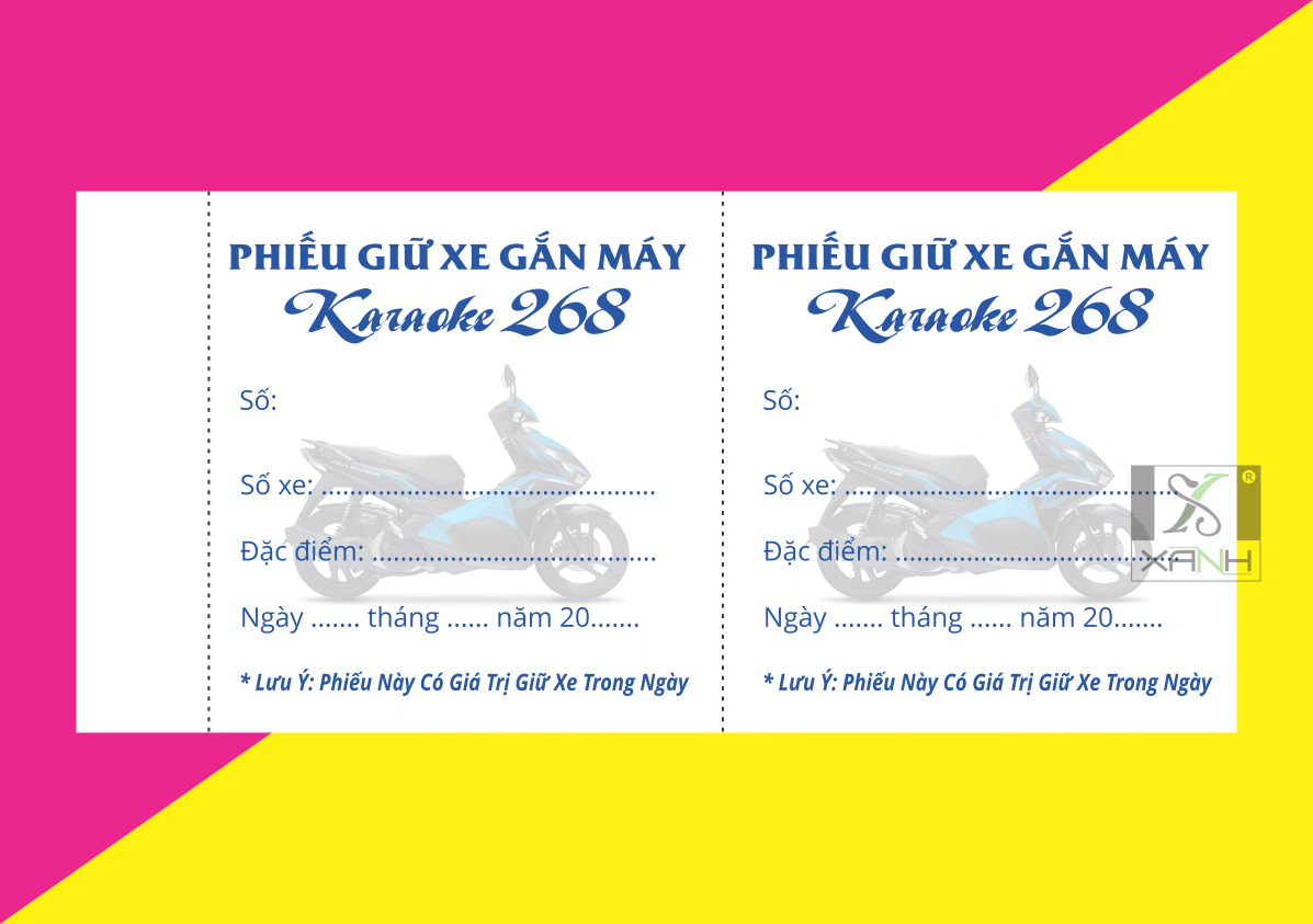 PHIẾU GIỮ XE KARAOKE 268