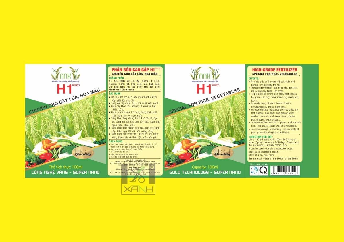 PHÂN BÓN H1 CÔNG TY NÔNG NGHIỆP XANH